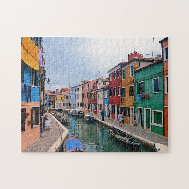 Burano, Italien - farbenfrohe Zuhause Puzzle (Horizontal)