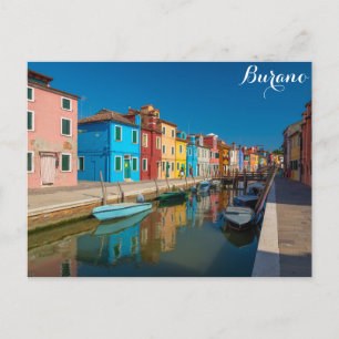 Burano Italien Farbenwohnungen am Kanal Postkarte