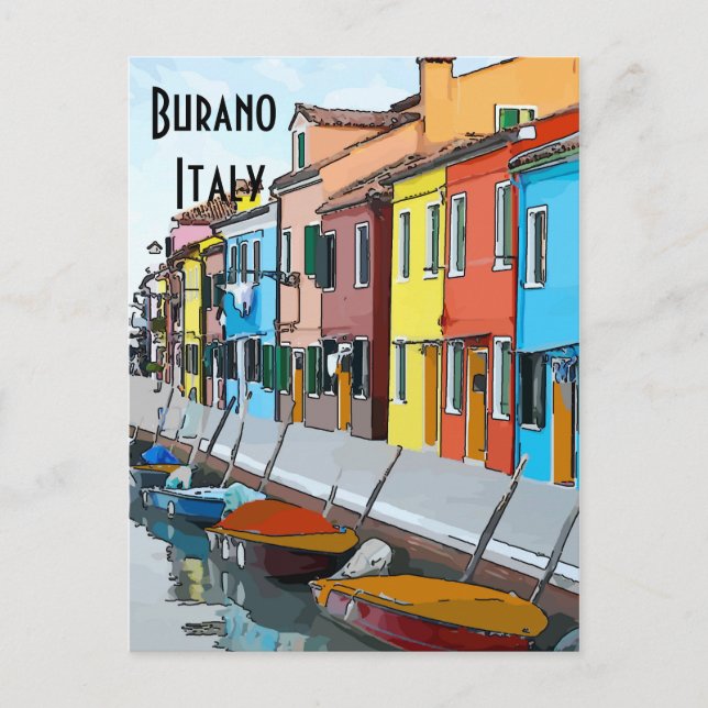 Burano, Italien, Text bearbeiten Postkarte (Vorderseite)