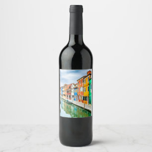Burano, Italien Weinetikett