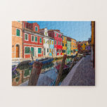 Burano Street Scene Venice Italy Puzzle<br><div class="desc">This amazing scene features an area in Venice of one of the many canals that runs through this beautiful part of Italy. Bright colourful homes adorn the canal.   This puzzle will bring hours of pleasure to anyone. 

Picture by Petr Kratochvil</div>