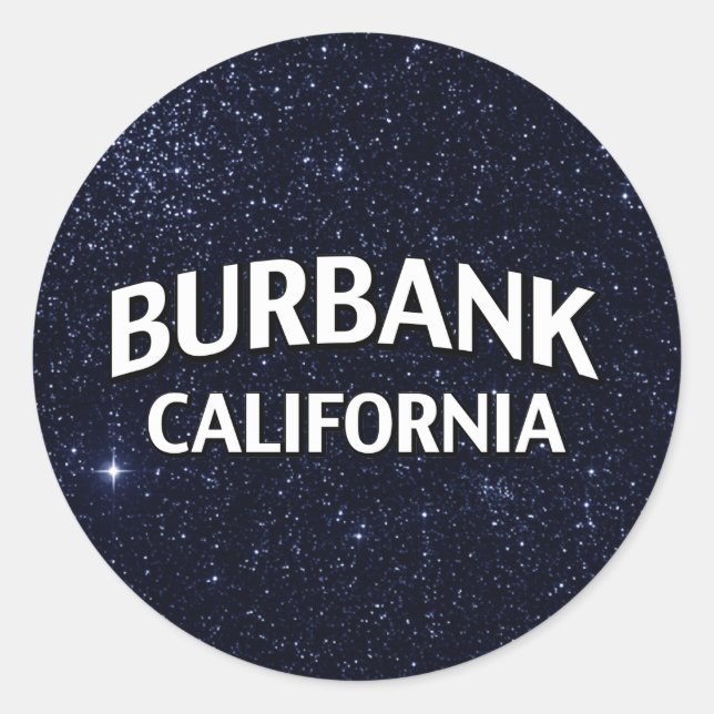 Burbank California Runder Aufkleber (Vorderseite)