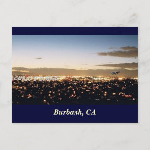 Burbank Nightscape, Burbank, CA Postkarte
