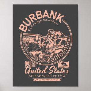 BURBANKSTADT KALIFORNIEN - BURBANKENBEVÖLKERUNG POSTER