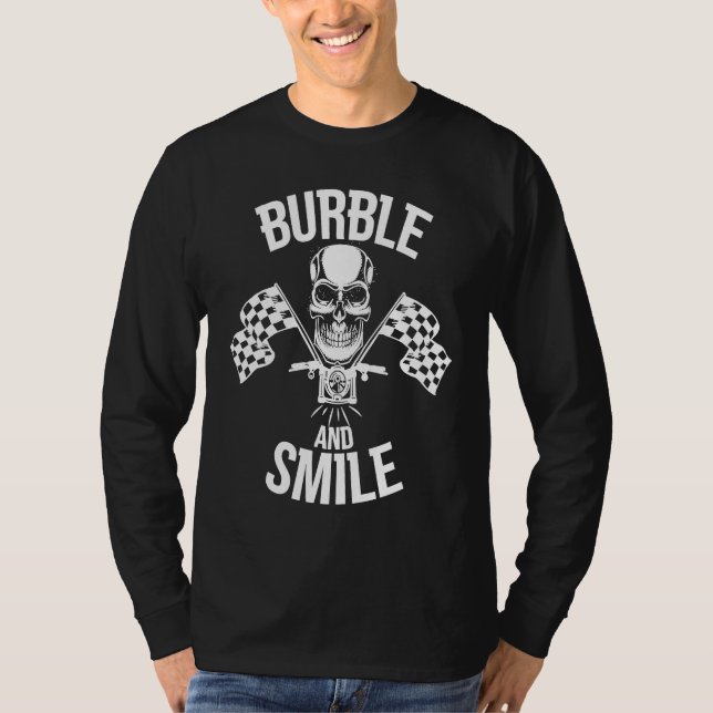 Burble and Smile Motorbike Chopper T-Shirt (Vorderseite)