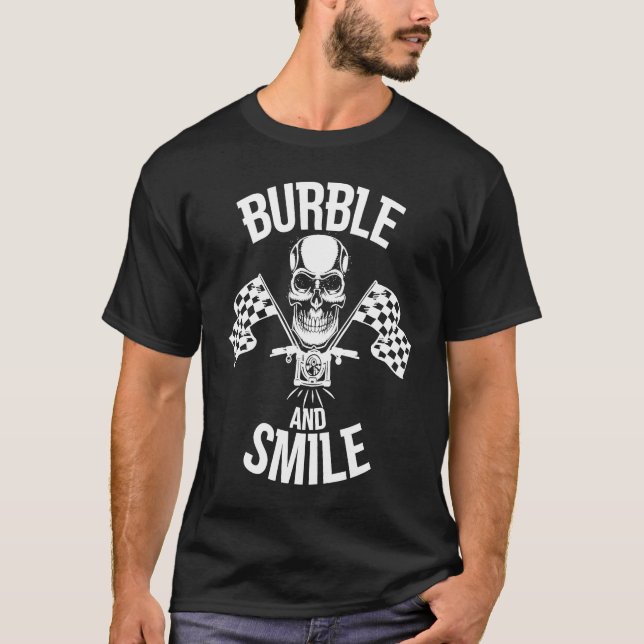 Burble and Smile Motorbike Chopper T-Shirt (Vorderseite)