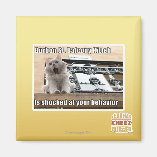 Burbon St. Balcony Kitteh Magnet (Vorne)