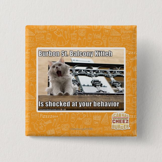 Burbon St.-Balkon Kitteh Button (Vorderseite)