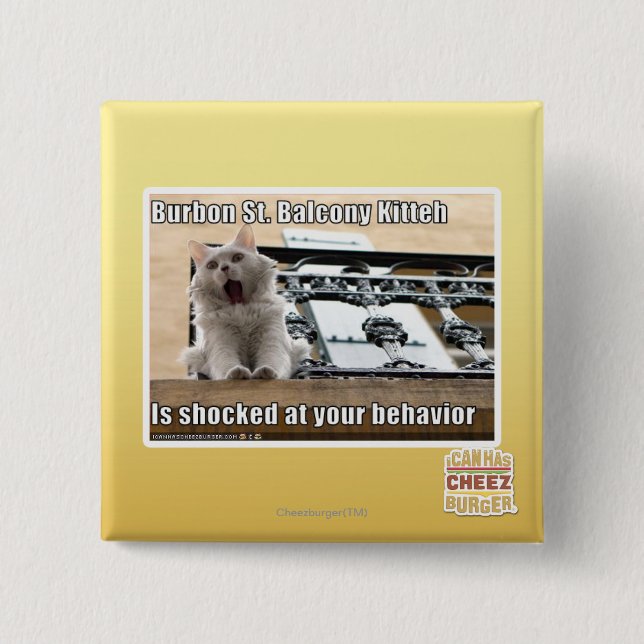 Burbon St.-Balkon Kitteh Button (Vorderseite)