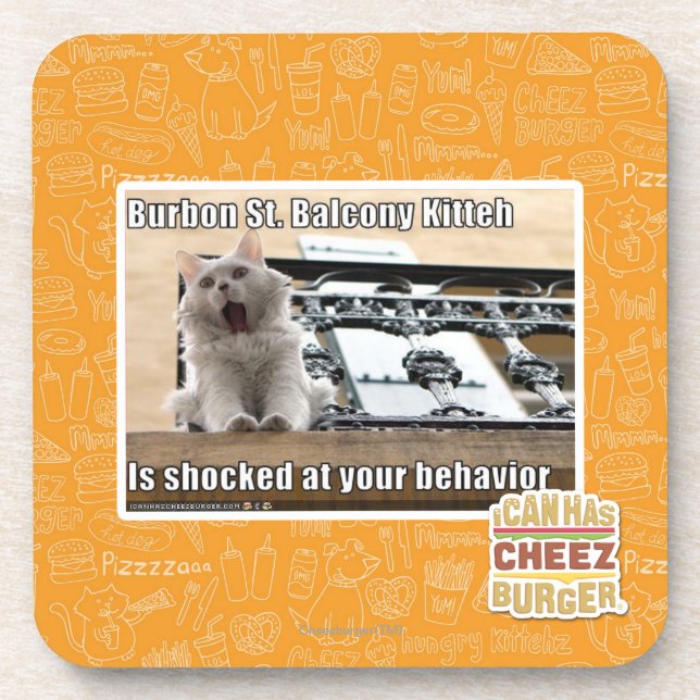 Burbon St.-Balkon Kitteh Getränkeuntersetzer (Vorderseite)
