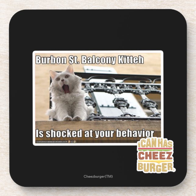 Burbon St.-Balkon Kitteh Untersetzer (Vorderseite)