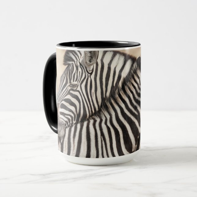 Burchell-Zebras beim Ringen Tasse (Vorderseite Links)