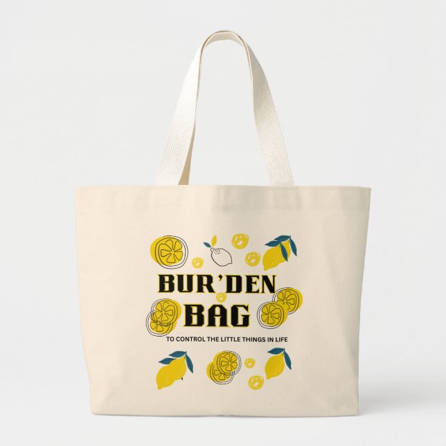BUR'DEN BAG, SLICE OF LEMON CANVAS JUMBO TOTE BAG STOFFBEUTEL (Vorne)