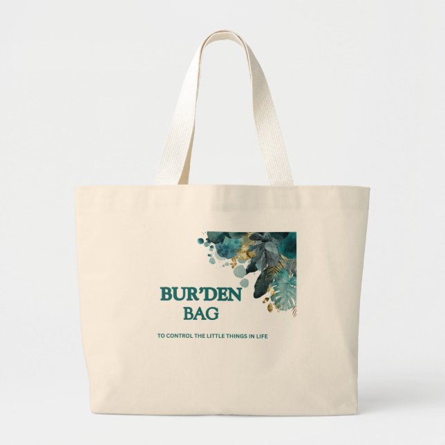 BUR'DEN BAG TEAL FLORAL CANVAS NEUTRAL TOTE BAG JUMBO STOFFBEUTEL (Vorne)