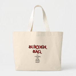 BUR'DEN BAG VIVID RED/BLACK CANVAS JUMBO TOTE BAG STOFFBEUTEL