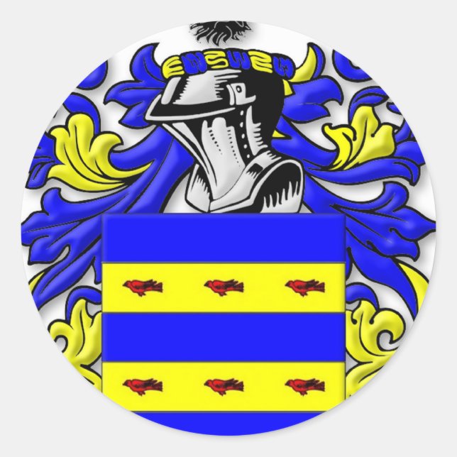 Burdette-Wappen Runder Aufkleber (Vorderseite)