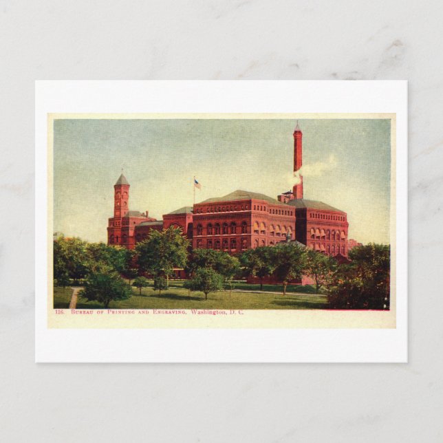 Bureau of Graving & Printing, Washington DC Postkarte (Vorderseite)