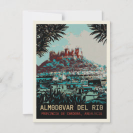 Burg Almodovar del Rio Illustration, Spanien Postkarte
