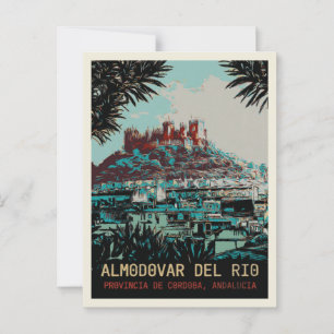 Burg Almodovar del Rio Illustration, Spanien Postkarte