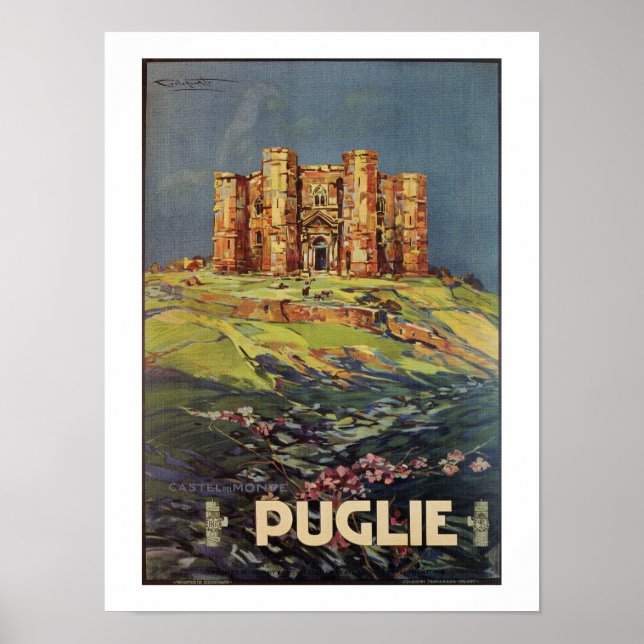 Burg Apulien del Monte Vintages Italien Poster (Vorne)