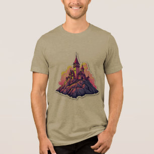 Burg auf dem Berggipfel Tri-Blend Shirt