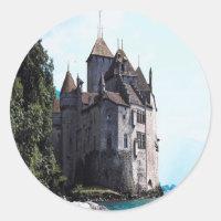 Burg auf dem Wasseraufkleber
