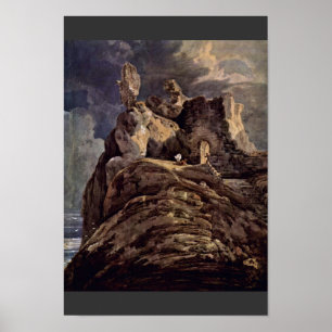 Burg Bamburgh Northumberland by Thomas Girtin (B) Poster