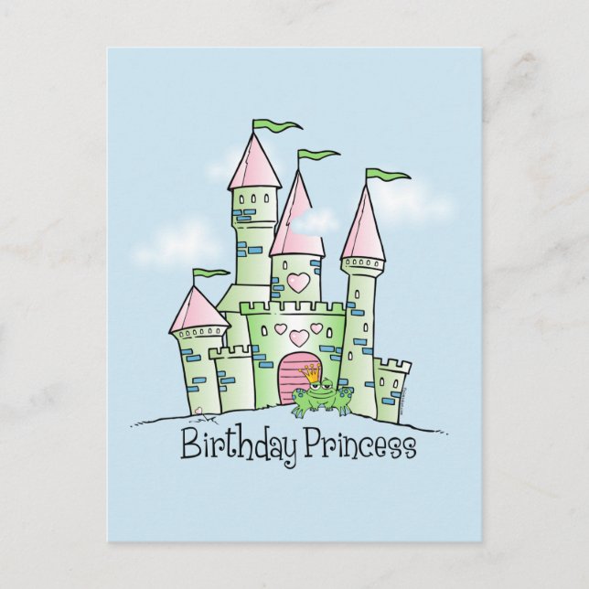 Burg Birthday Princess Postkarte (Vorderseite)