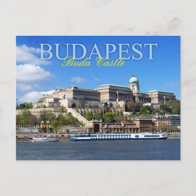 Burg Buda mit Blick auf die Donau in Budapest Postkarte (Vorderseite)