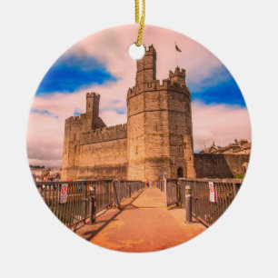 Burg Caernarfon Wales. Keramikornament