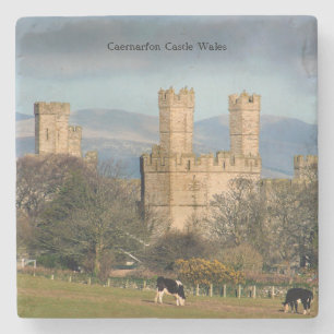 Burg Caernarfon Wales. Steinuntersetzer