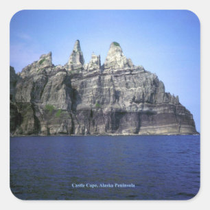 Burg Cape auf der Halbinsel Alaska Quadratischer Aufkleber