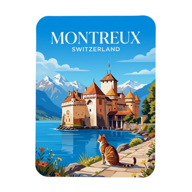 Burg Chillon Schweiz Magnet (Vertikal)