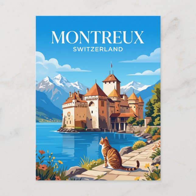 Burg Chillon Schweiz Postkarte (Vorderseite)