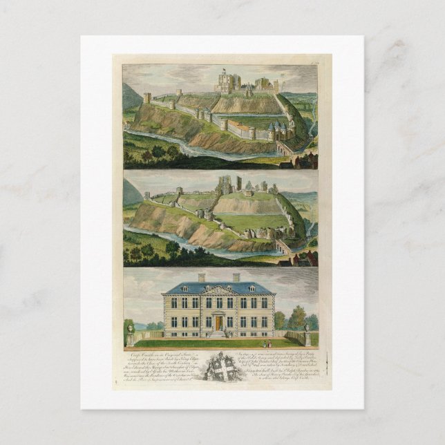 Burg Corfe in ihrem ursprünglichen Staat als Ruine Postkarte (Vorderseite)