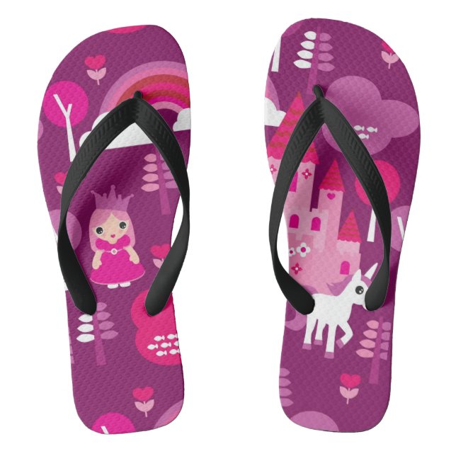 Burg der Prinzessin und einziger Regenbogen Flip Flops (Fußbett)