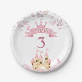 Burg der Träume Rosa Prinzessin Butterfly Pappteller