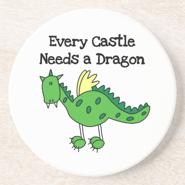 Burg Drache Sandstein Untersetzer (Vorne)