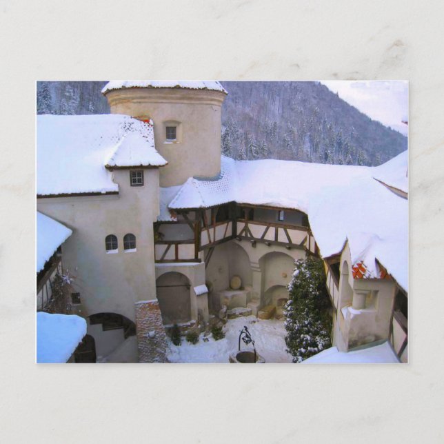 Burg Dracula, Bran, Siebenbürgen, Winter Postkarte (Vorderseite)