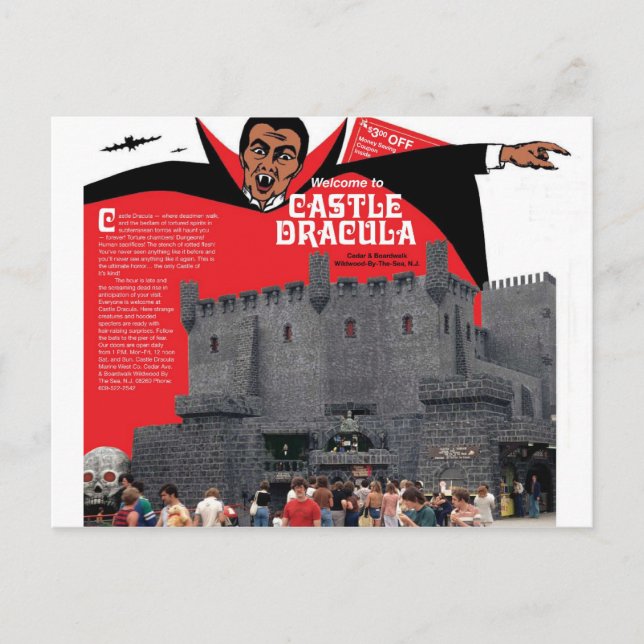 Burg Dracula in Wildwood, New Jersey Postkarte (Vorderseite)