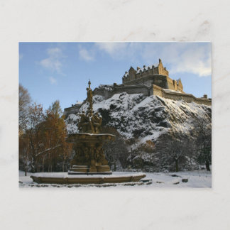 Burg Edinburgh im Winter Postkarte