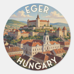 Burg Eger Ungarn Historische Sehenswürdigkeit Runder Aufkleber