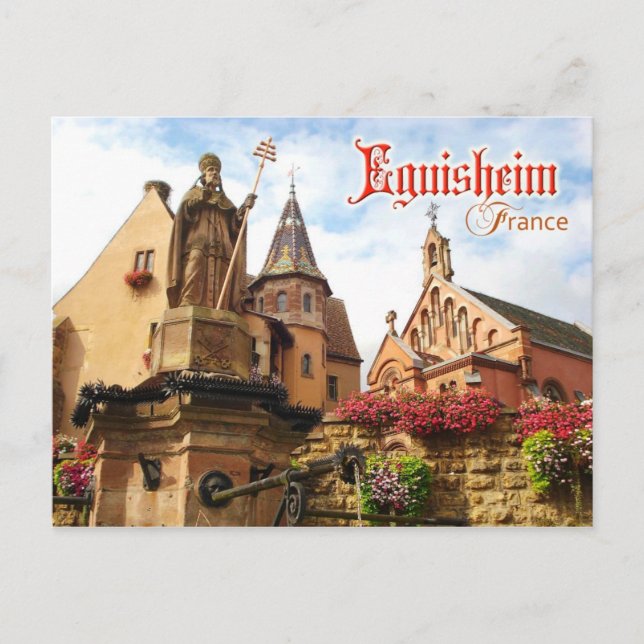 Burg Eguisheim und Kapelle des Papstes St. Leo IX, Postkarte (Vorderseite)