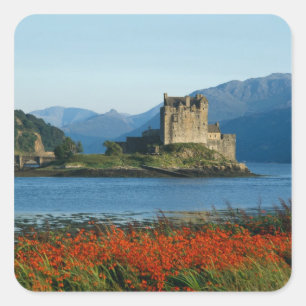 Burg Eilean Donan, Highlands, Schottland 3 Quadratischer Aufkleber