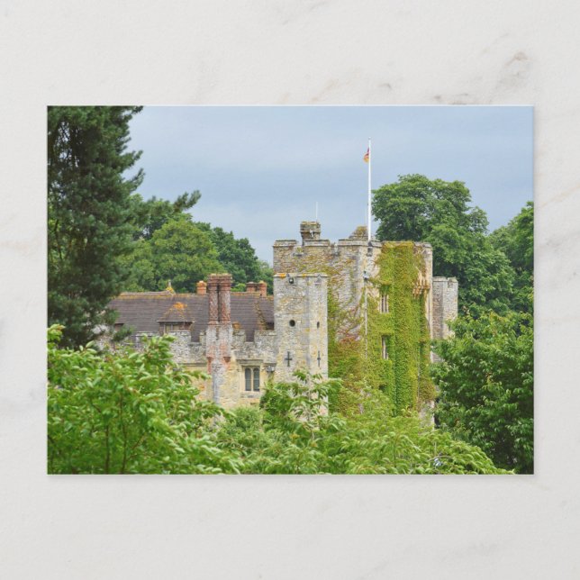 Burg Fairy Tale Im Wald versteckt Postkarte (Vorderseite)