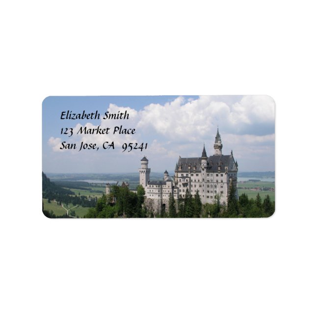 Burg Fairytale Anschrift Labels Adressaufkleber (Vorne)