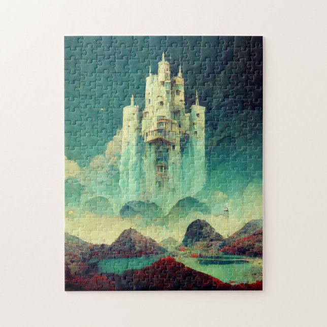 Burg Fantasy Kunst, Dichtung und Musik Puzzle (Vertikal)