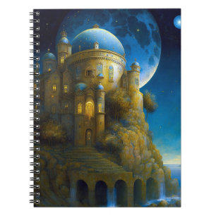 Burg Fantasy Moon Landschaft Notizblock