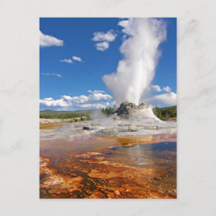 Burg Geyser Eruption Yellowstone Nationalpark. Postkarte