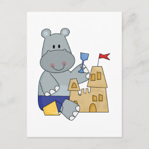 Burg Hippo Sand T - Shirt und Geschenke Postkarte